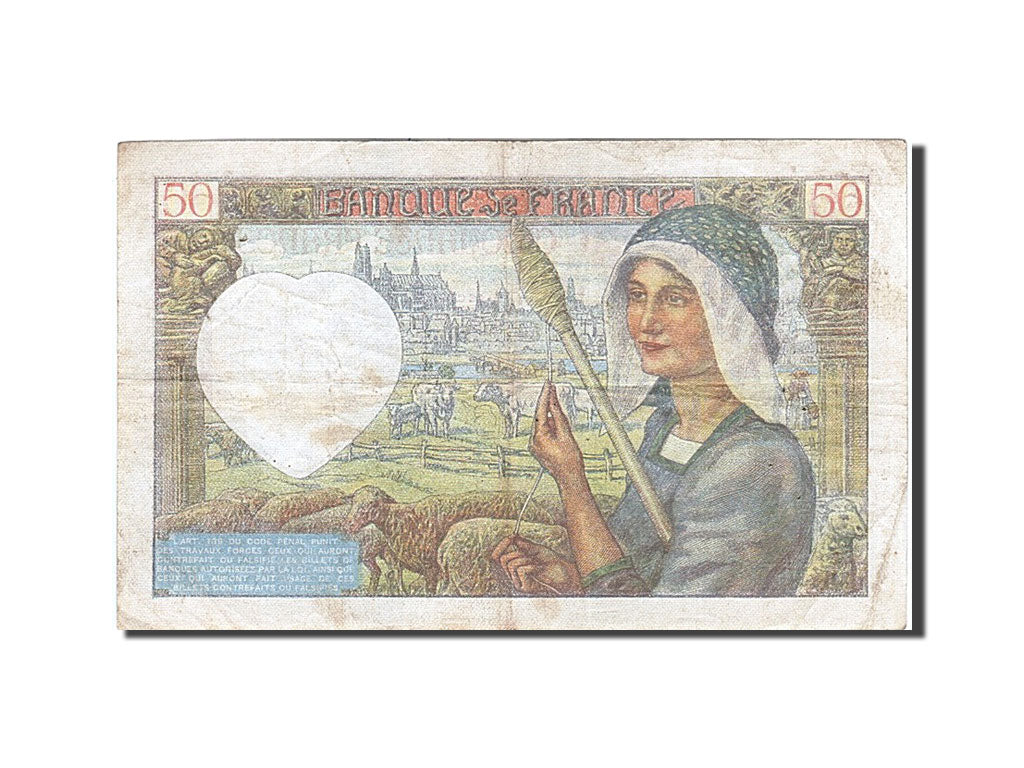 France, 50 Francs, 50 F 1940-1942 ''Jacques Coeur'', 1941, KM #93, 1941-11-20,..
