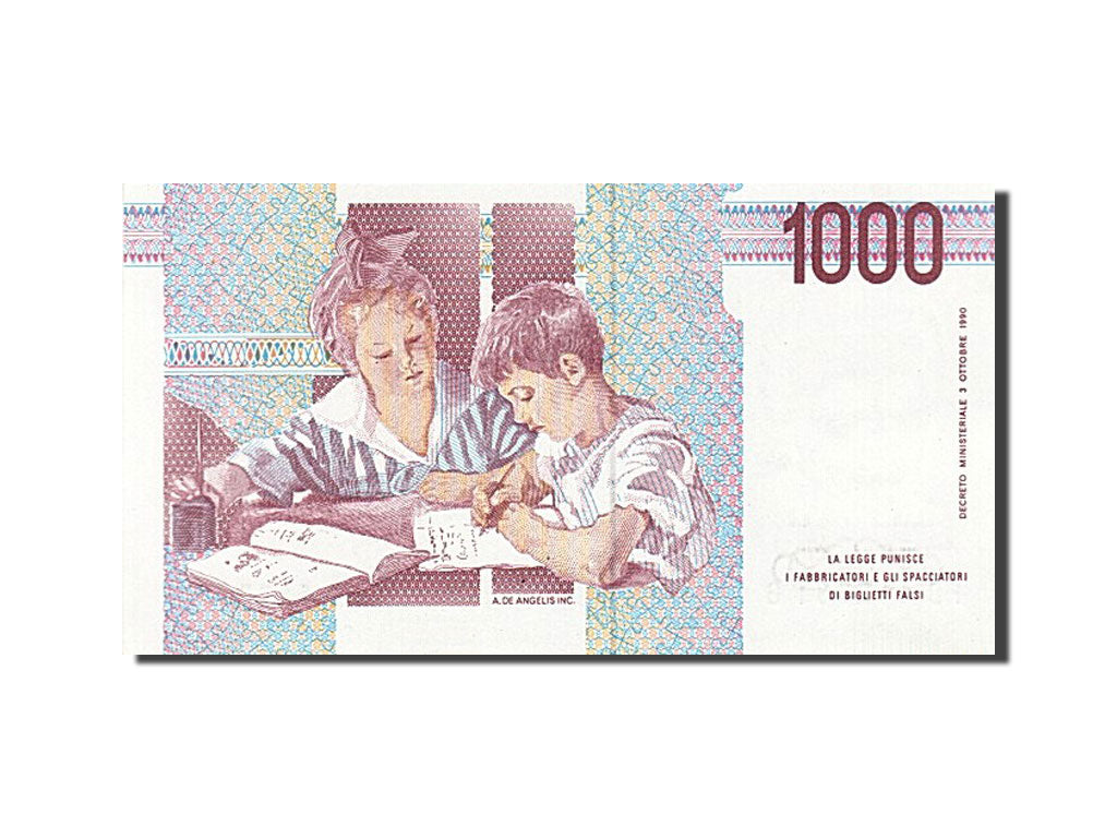 Banconote, Italia, 1000 Lire, 1990, 1990-10-03, FDS