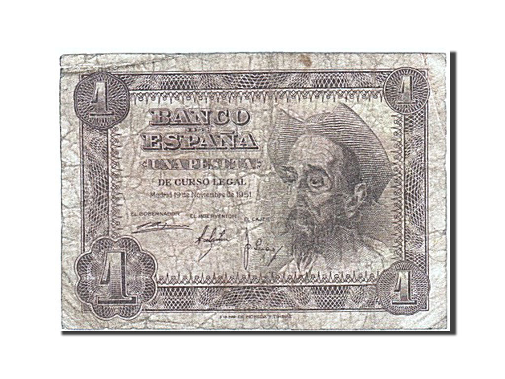 Spain, 1 Peseta, 1951, KM #139a, 1951-11-19, VG(8-10), N 1654995