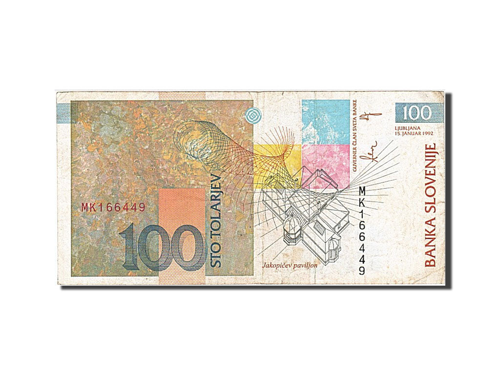 Slovénie, 100 Tolarjev, type R. Jakopic