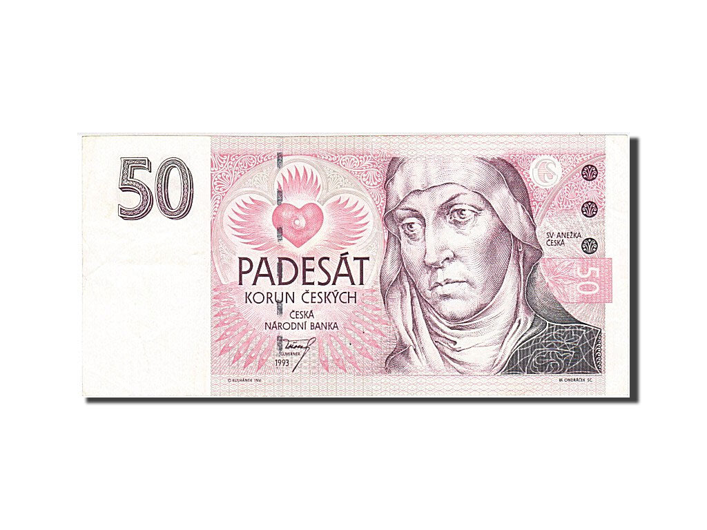 Czech Republic, 50 Korun, 1993, KM #4a, AU(50-53), A41 598878