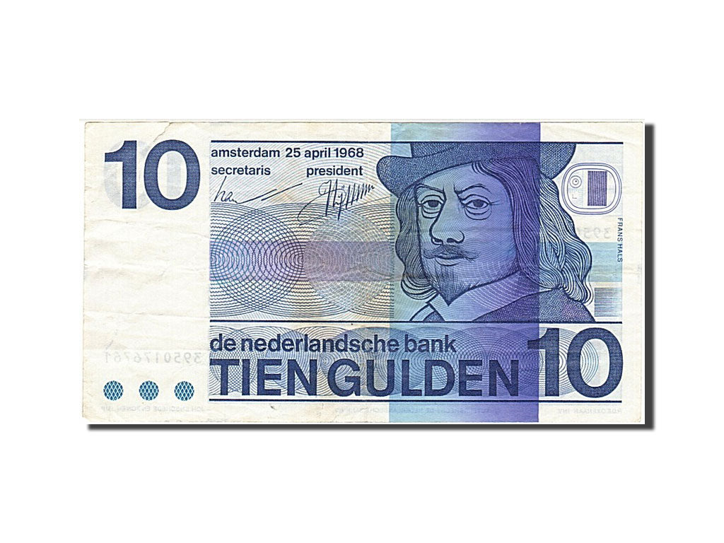 Paesi Bassi, 10 Gulden, 1968, 1968-04-25, MB