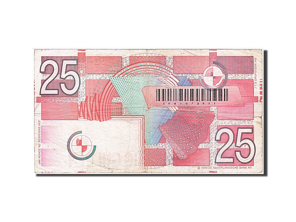 Banknote, Netherlands, 25 Gulden, 1989, 1989-04-05, VF(20-25)