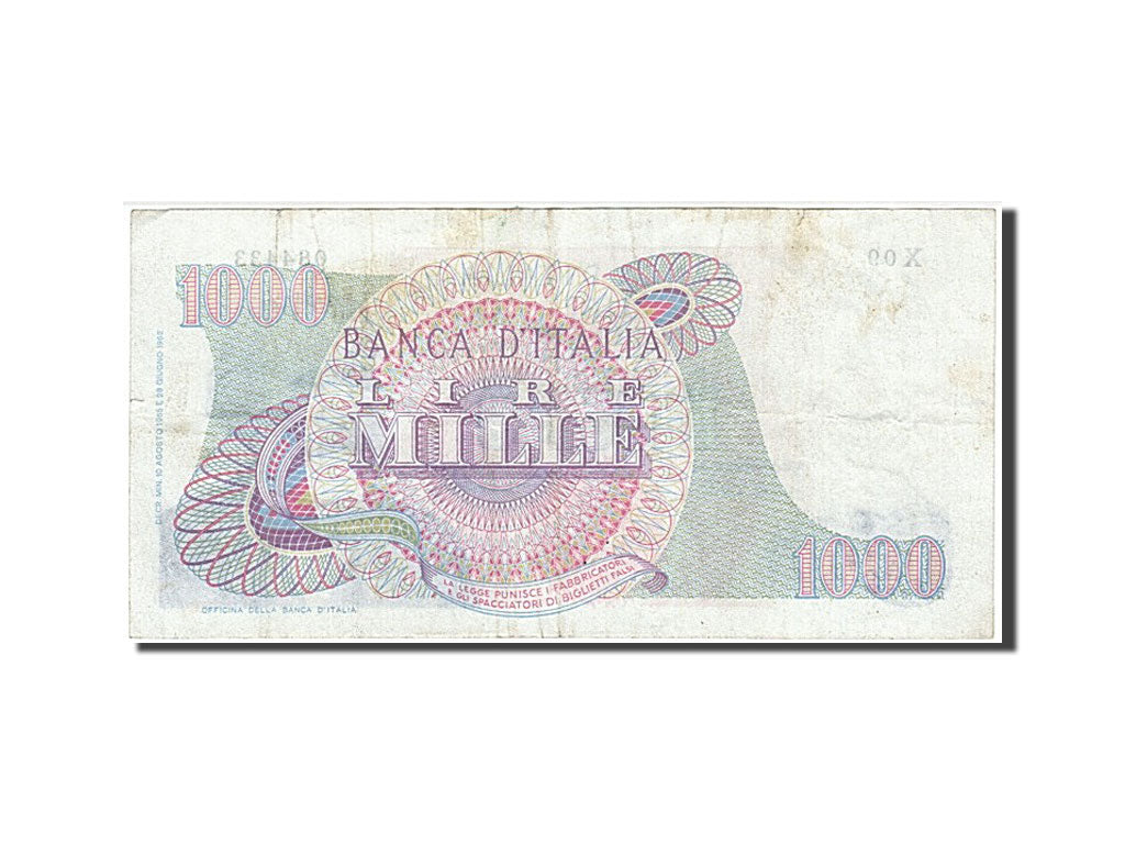 Italy, 1000 Lire, 1965, KM #96d, 1965-08-10, VF(30-35), X09