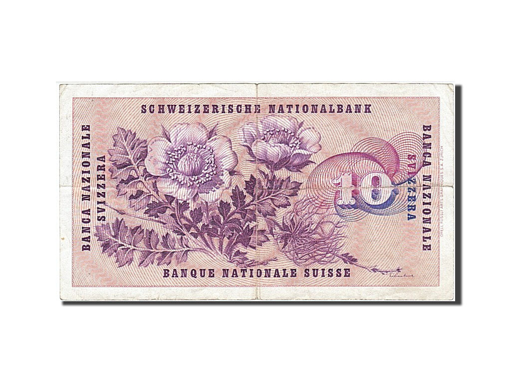Banknote, Switzerland, 10 Franken, 1967, 1967-06-30, VF(30-35)
