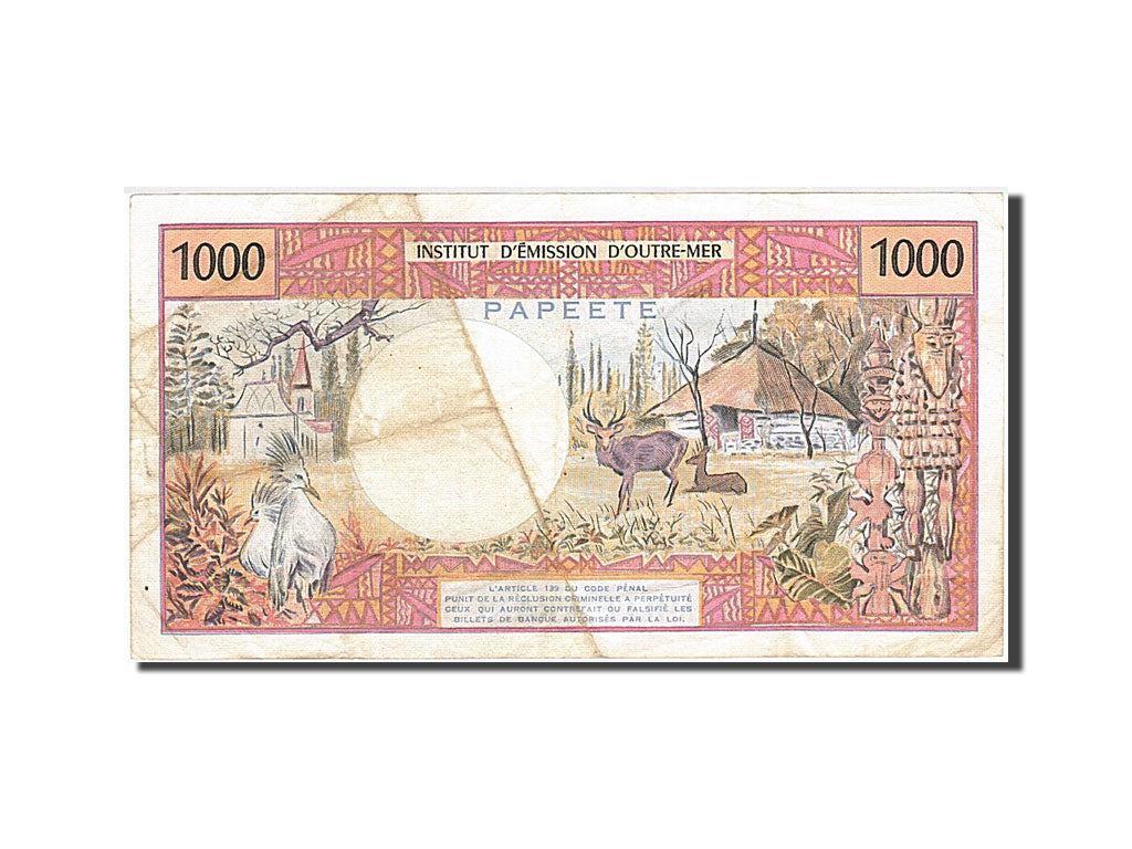 French Pacific Territories, 1000 Francs, 1996, KM #2b, VF(30-35), L.0009