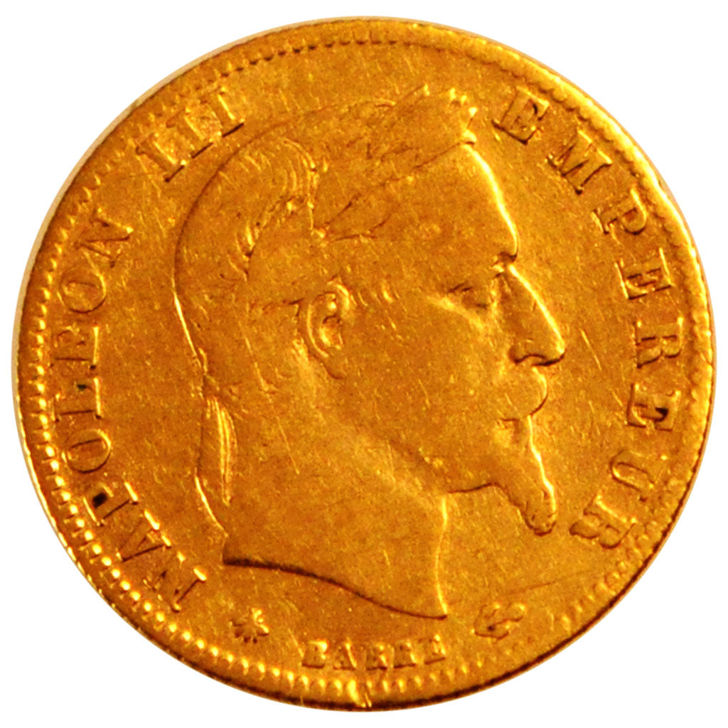 FRANCE, Napoléon III, 5 Francs, 1867, Paris, KM #803.1, VF(20-25), Gold, Gadoury