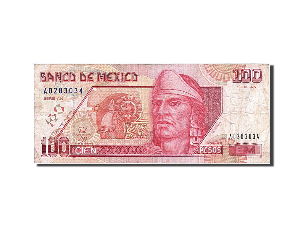 Mexico, 100 Pesos, 1996, KM #108b, 1996-05-10, VF(20-25), A 0283034