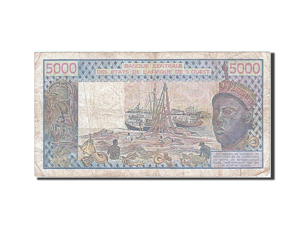 Banknote, West African States, 5000 Francs, 1992, VF(20-25)