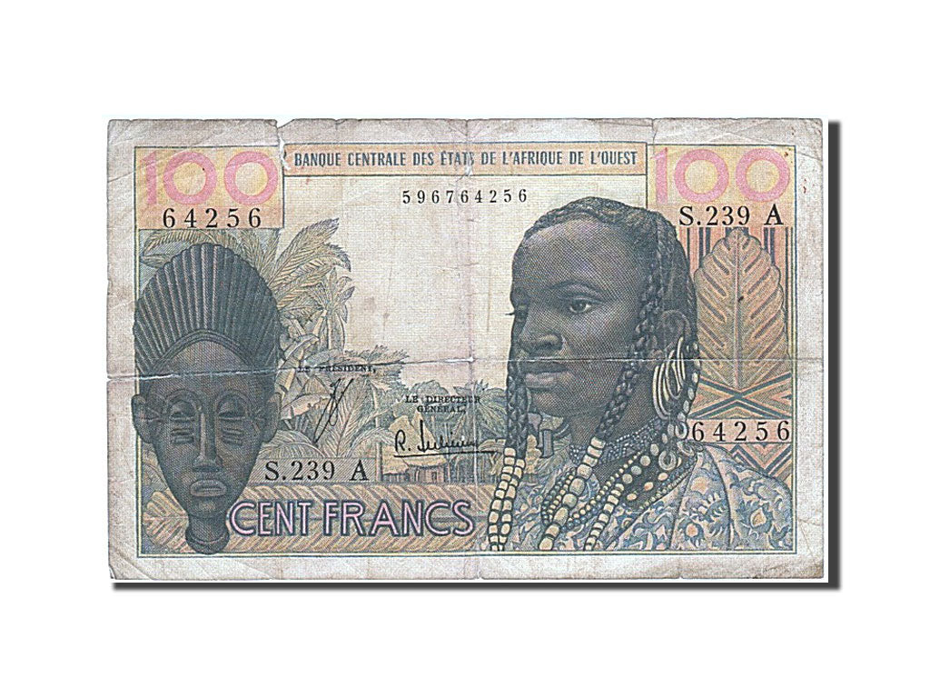 West African States, 100 Francs, 1961, KM #101Af, VG(8-10), S.239A