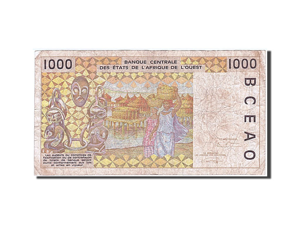 Banknote, West African States, 1000 Francs, 1991, VF(20-25)