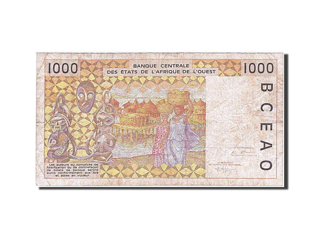 West African States, 1000 Francs, 1995, KM #111Ae, VF(30-35), 9502581040