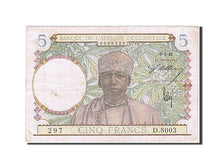 French West Africa, 5 Francs, 1941, KM #21, 1941-03-06, EF(40-45), D.8003