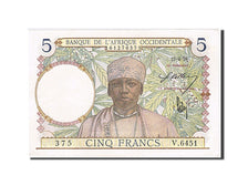 Banconote, Africa occidentale francese, 5 Francs, 1939, 1939-04-24, SPL