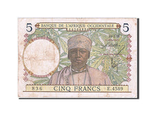French West Africa, 5 Francs, 1938, KM #21, 1938-03-10, VF(30-35), E.4589