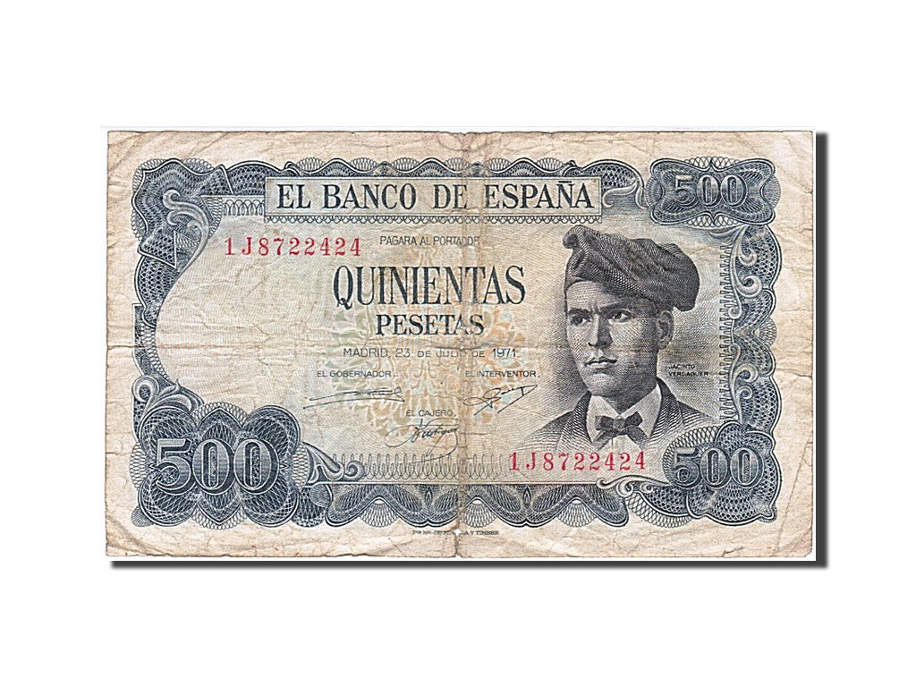 Spain, 500 Pesetas, 1971, KM #153a, 1971-07-23, F(12-15), 1J8722424