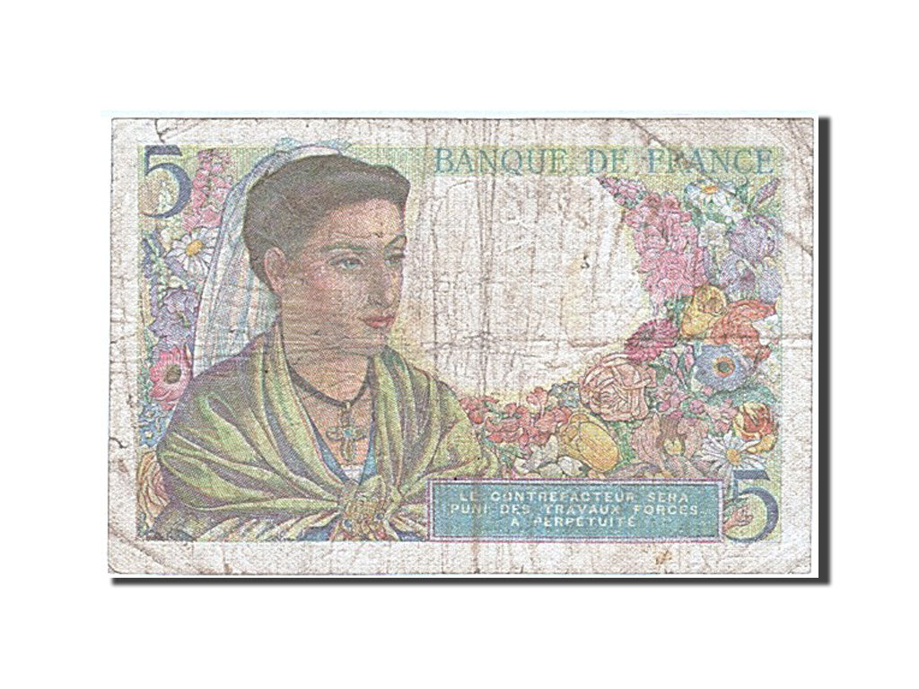 Geldschein, Frankreich, 5 Francs, 5 F 1943-1947 ''Berger'', 1943, 1943-06-02, S
