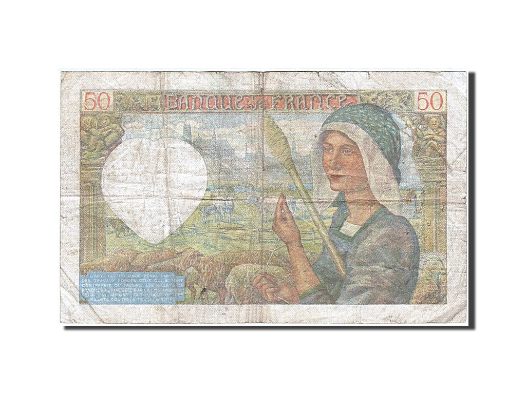 France, 50 Francs, 50 F 1940-1942 ''Jacques Coeur'', 1941, KM #93, 1941-10-02,..
