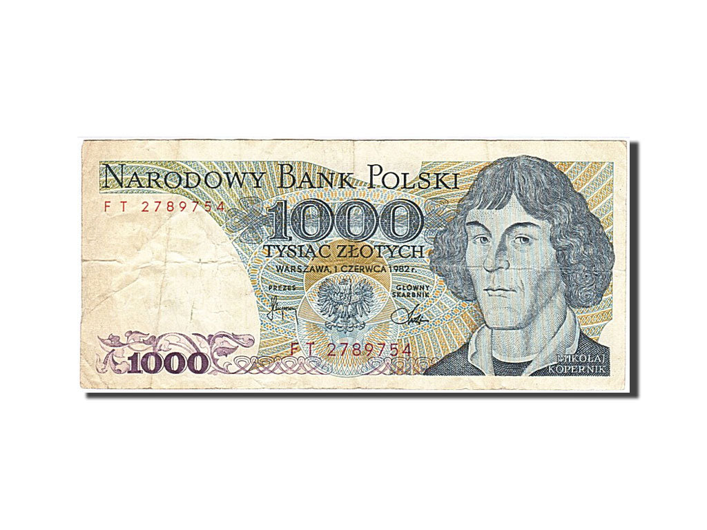 Banknote, Poland, 1000 Zlotych, 1982, 1982-06-01, VF(20-25)