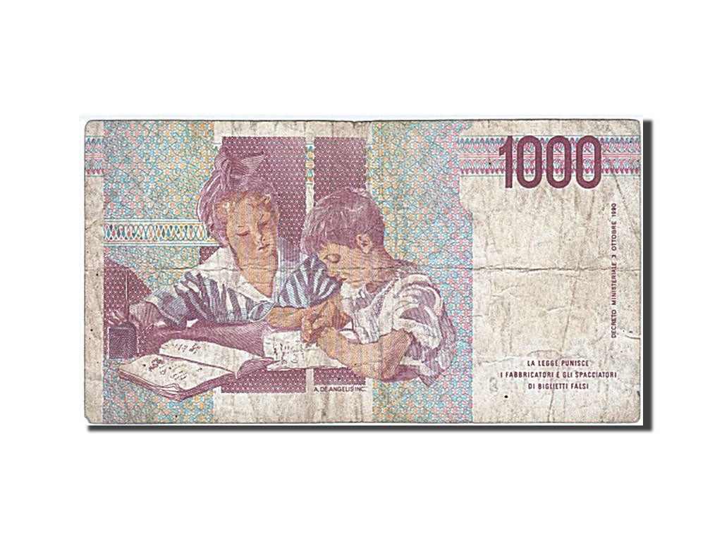 Banknote, Italy, 1000 Lire, VG(8-10)
