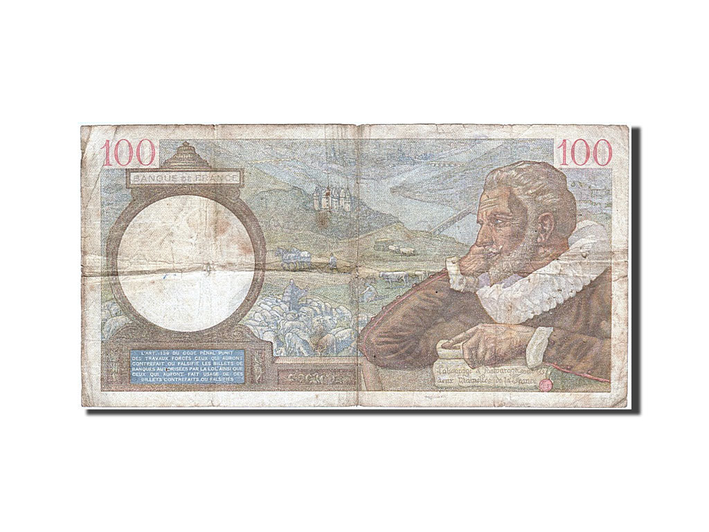 Geldschein, Frankreich, 100 Francs, 100 F 1939-1942 ''Sully'', 1939, 1939-10-19