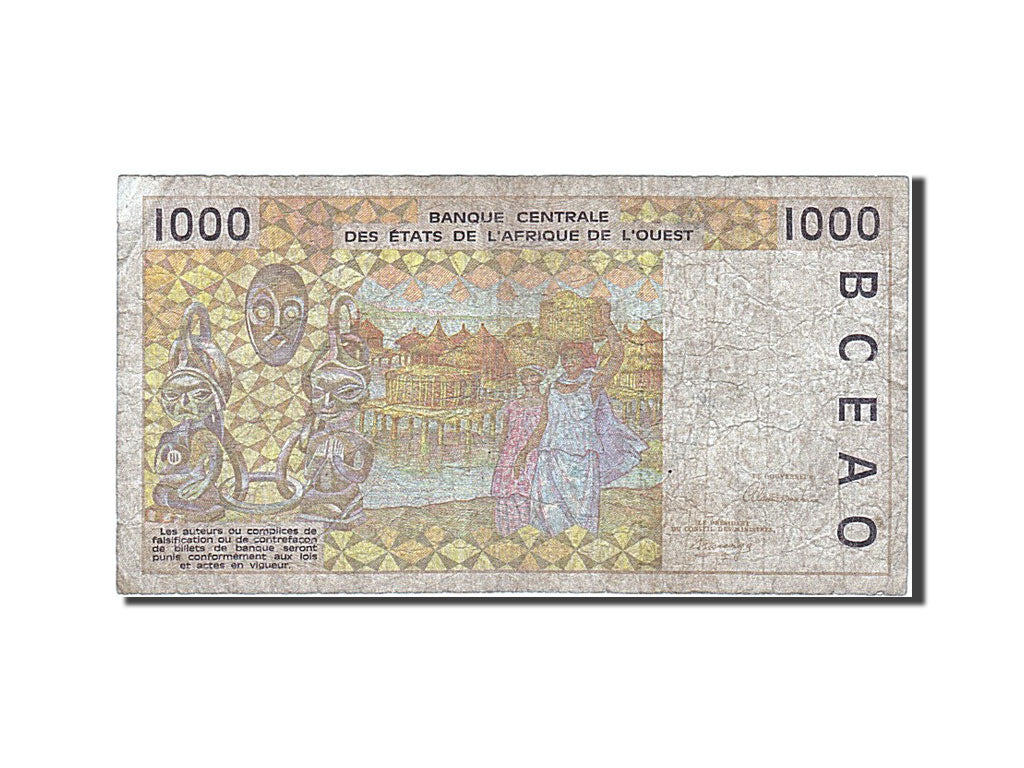 Banknote, West African States, 1000 Francs, 1992, VG(8-10)
