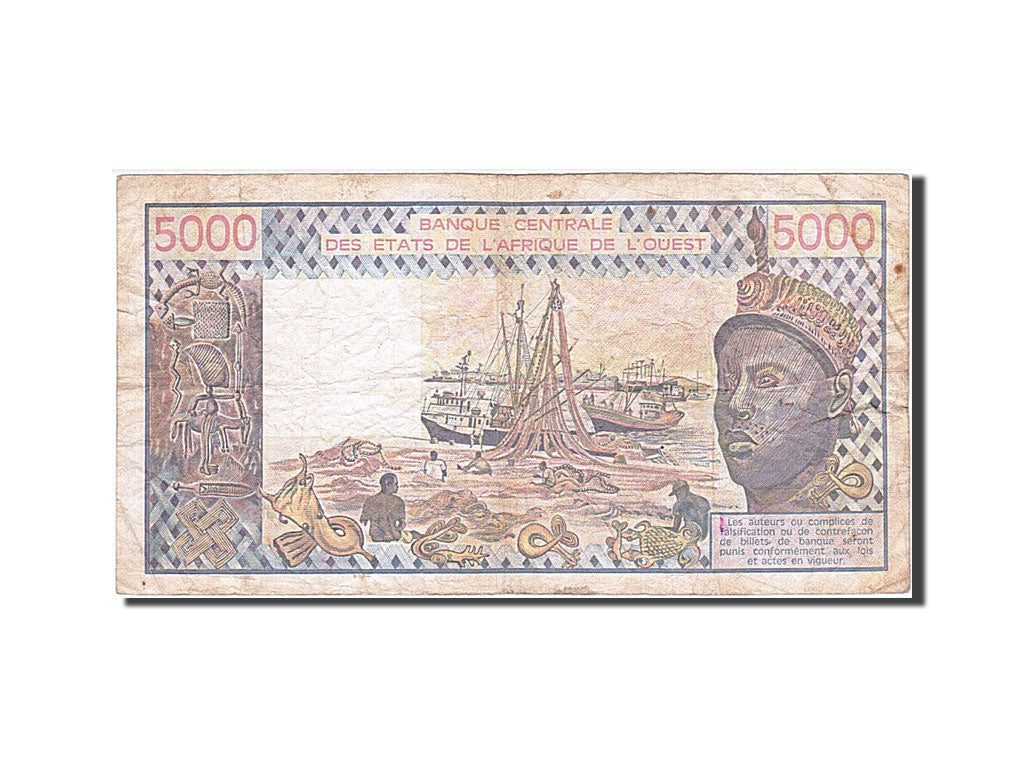 Banknote, West African States, 5000 Francs, 1984, VF(20-25)