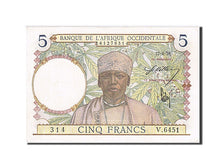 Banknote, French West Africa, 5 Francs, 1939, 1939-04-27, UNC(63)