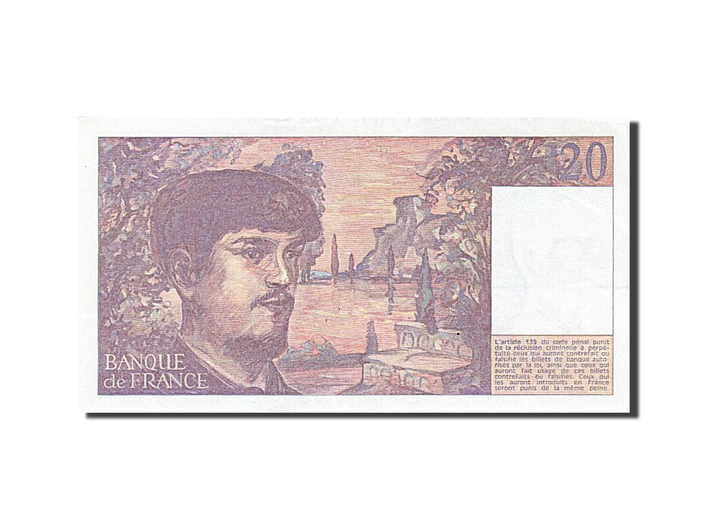 Geldschein, Frankreich, 20 Francs, 20 F 1980-1997 ''Debussy'', 1980, VZ+