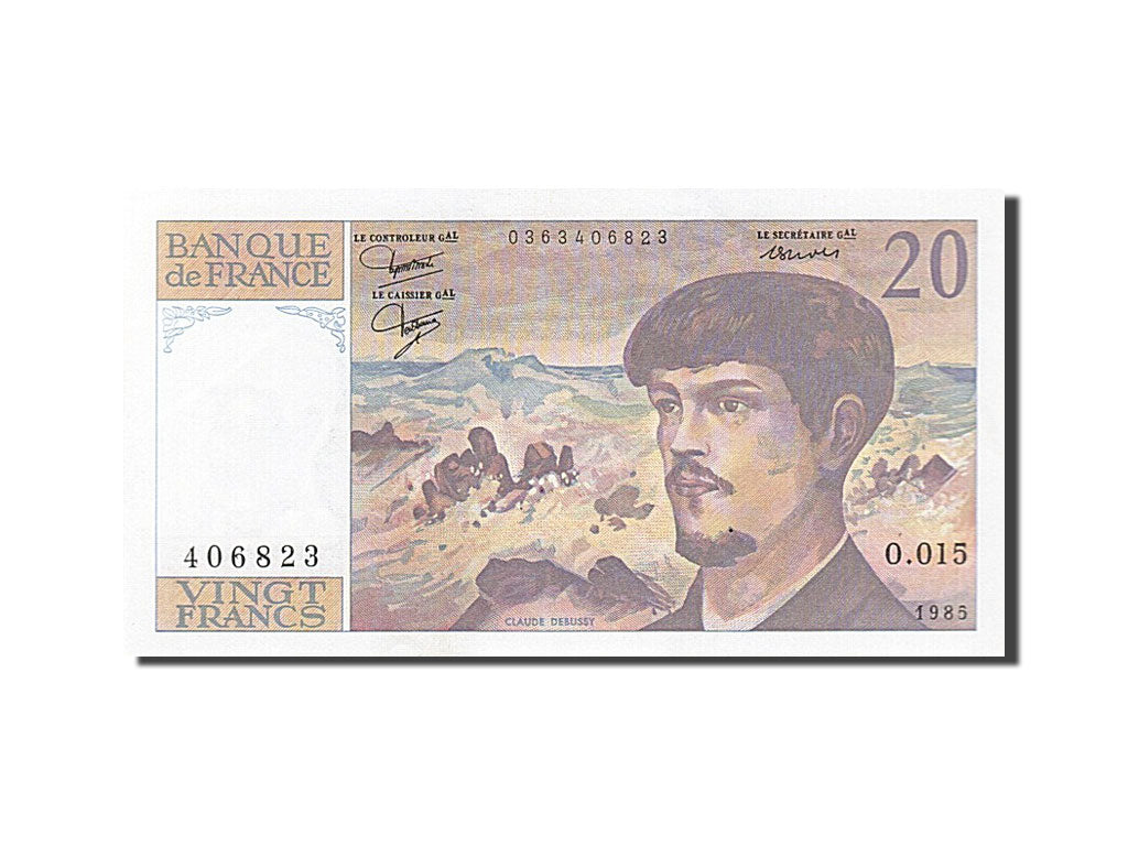 France, 20 Francs, 20 F 1980-1997 ''Debussy'', 1985, KM #151a, UNC(63), O.015,..
