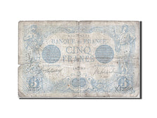 France, 5 Francs, 5 F 1912-1917 ''Bleu'', 1916, KM #70, 1916-06-01, VG(8-10),...
