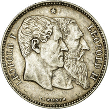 Coin, Belgium, Leopold II, 2 Francs, 2 Frank, 1880, EF(40-45), Silver, KM:39