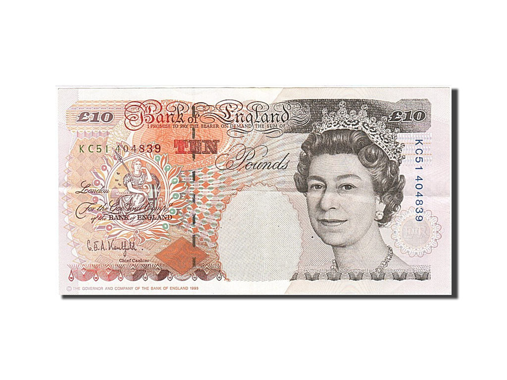 Great Britain, 10 Pounds, 1993, KM #386a, EF(40-45), KC51 404839