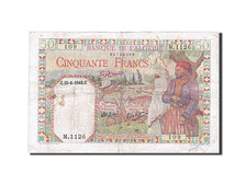 Algeria, 50 Francs, 1942, KM #87, 1942-06-25, VG(8-10), M.1126