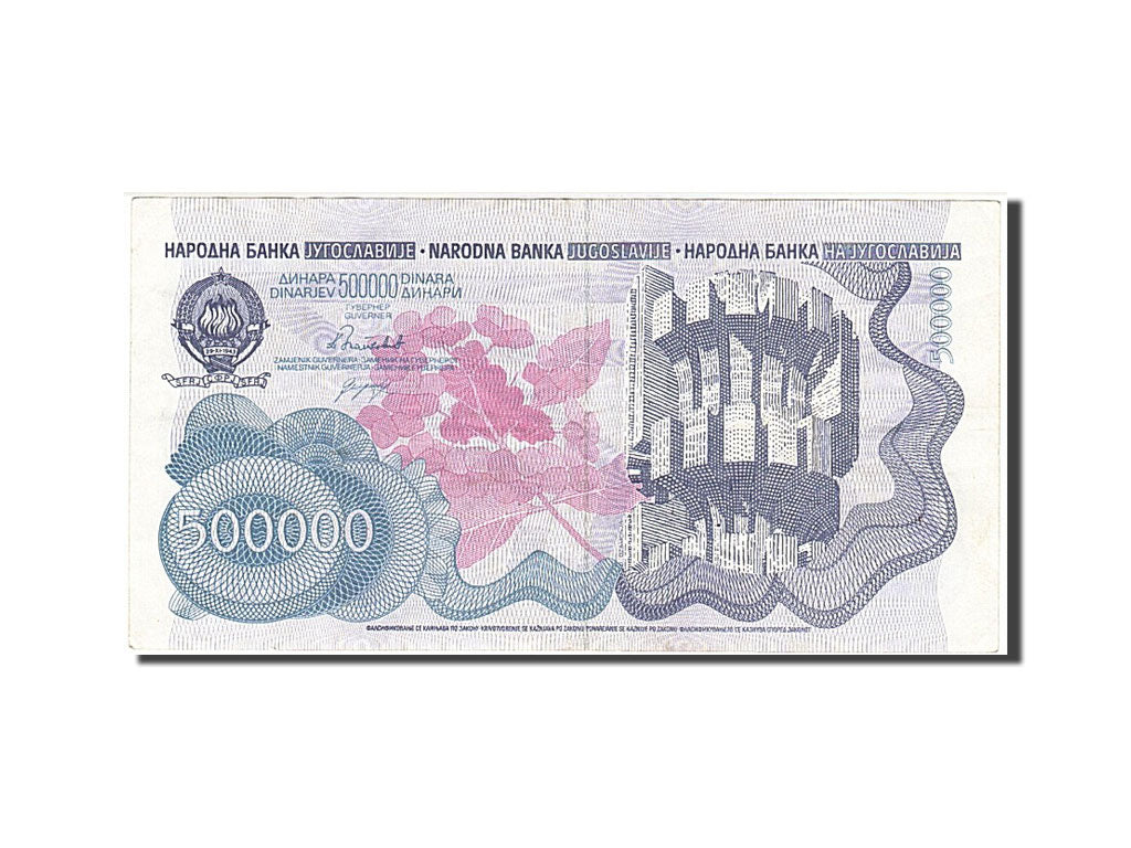 Banknote, Yugoslavia, 500,000 Dinara, 1989, 1989-08-01, AU(50-53)