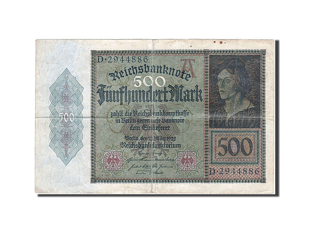 Banknote, Germany, 500 Mark, 1922, 1922-03-27, EF(40-45)