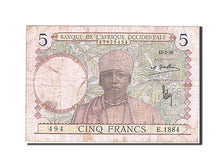 French West Africa, 5 Francs, 1936, KM #21, 1936-03-12, VF(30-35), E.1884