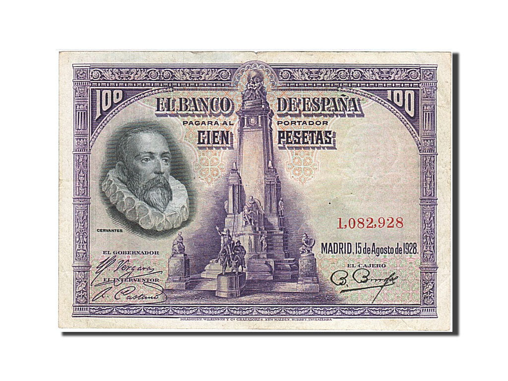 Banknote, Spain, 100 Pesetas, 1928, 1928-08-15, EF(40-45)