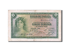 Banknot, Hiszpania, 5 Pesetas, 1935, EF(40-45)