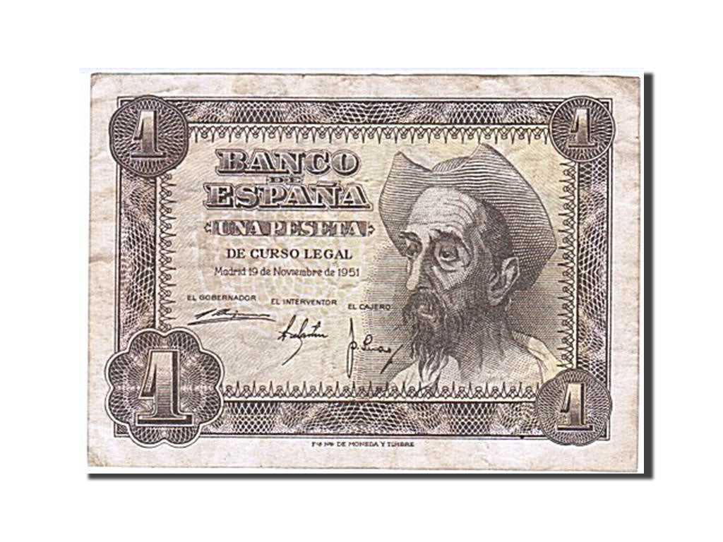 Spain, 1 Peseta, 1951, KM #139a, 1951-11-19, EF(40-45), M 7674972
