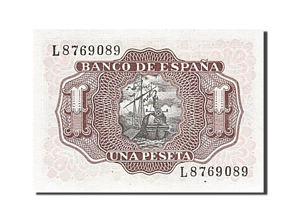 Banknote, Spain, 1 Peseta, 1953, 1953-07-22, UNC(60-62)