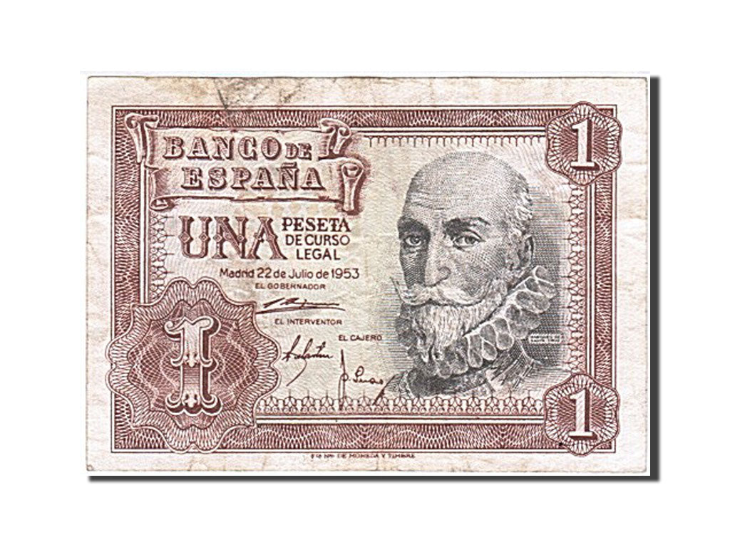 Billete, 1 Peseta, 1953, España, 1953-07-22, BC+