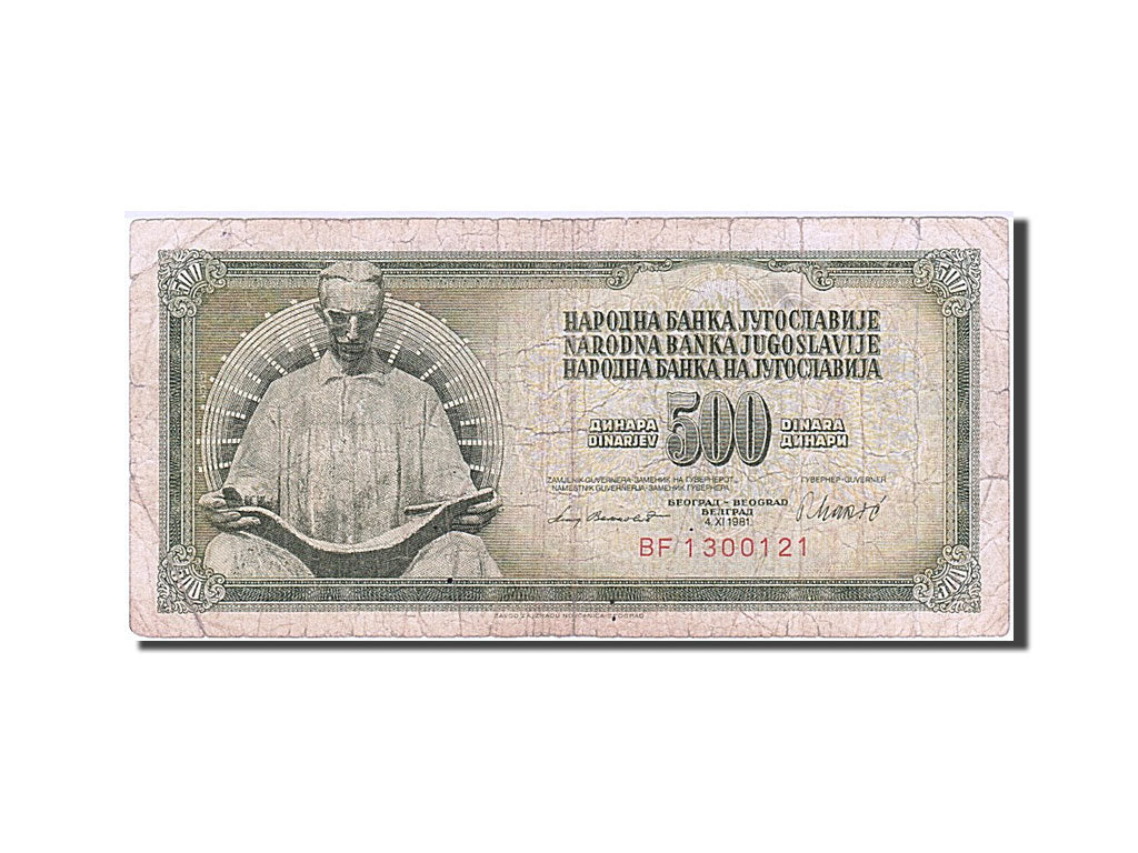 Yugoslavia, 500 Dinara, 1981, KM #91b, 1981-11-04, VG(8-10), BF 1300121