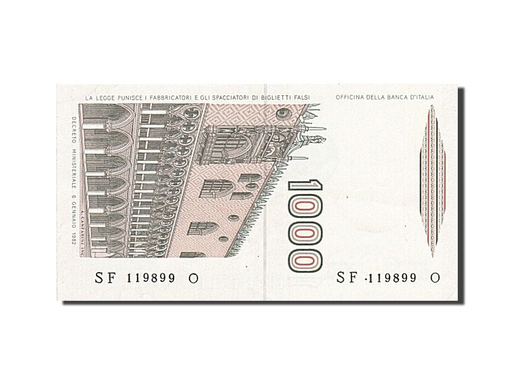 Italy, 1000 Lire, 1982, KM #109b, 1982-01-06, UNC(63), SF 119899 O
