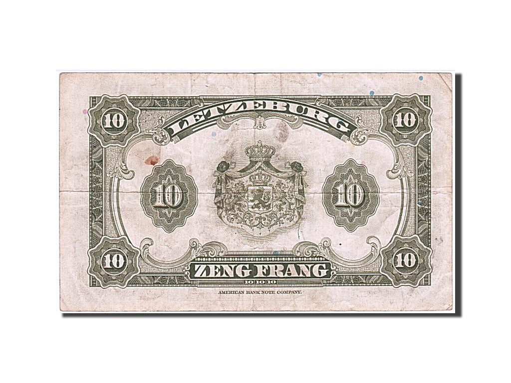 Luxembourg, 10 Francs, 1944, KM #44a, VF(30-35), 486724