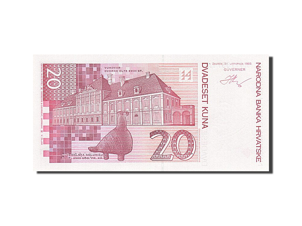 Croatia, 20 Kuna, 1993, KM #30a, 1993-10-31, UNC(65-70), A4190371A