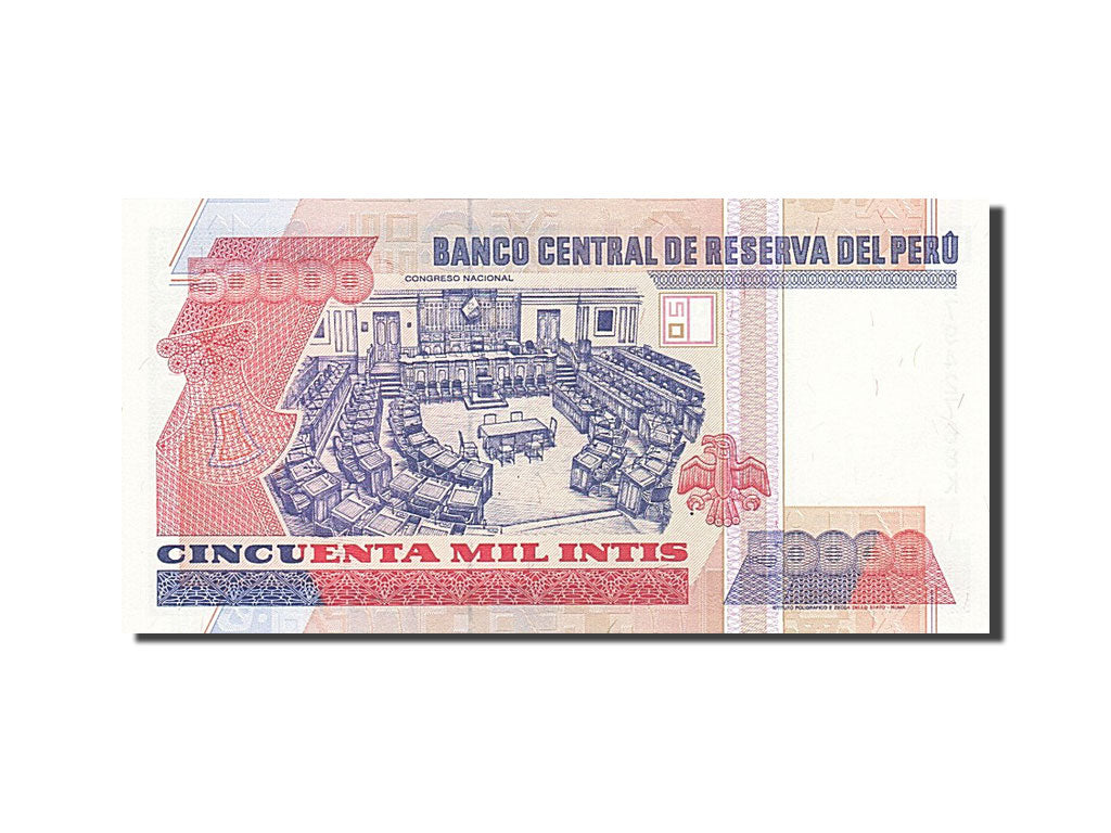 Banknote, Peru, 50,000 Intis, 1988, 1988-06-25, UNC(64)