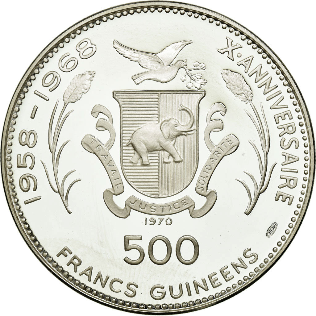 Monnaie, Guinea, 500 Francs, 1970, FDC, Argent, KM:24