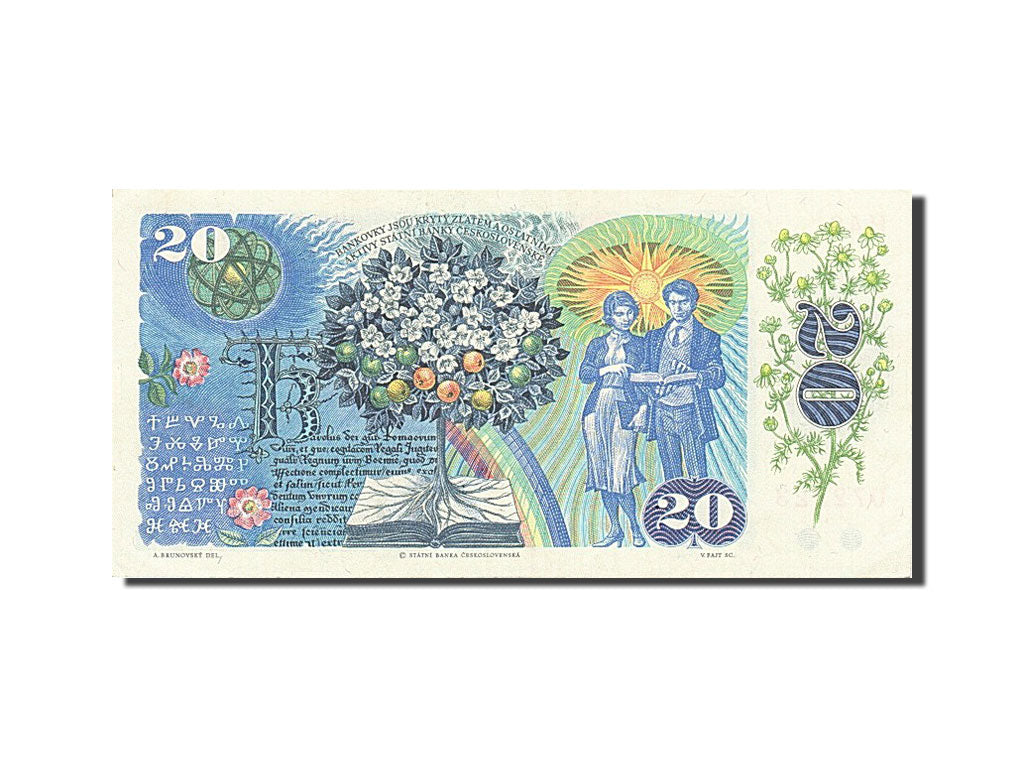 Banknote, Czechoslovakia, 20 Korun, 1988, AU(55-58)