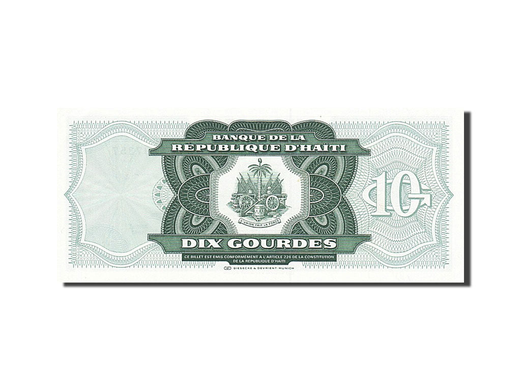 Haiti, 10 Gourdes, 1991, KM #256a, UNC(60-62), AQ 197357